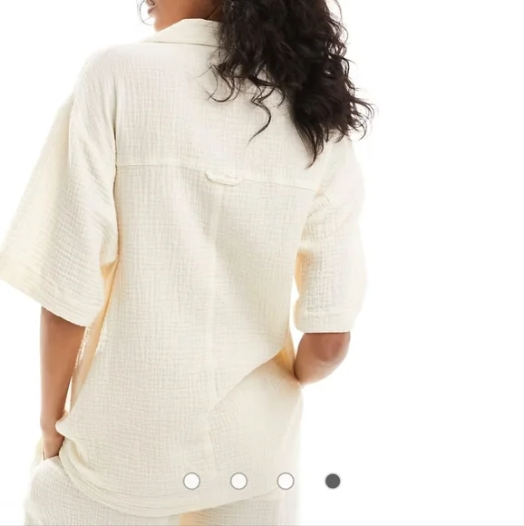 NWT ASOS DESIGN Button Down cheesecloth shirt Sz.12 - Picture 2 of 8